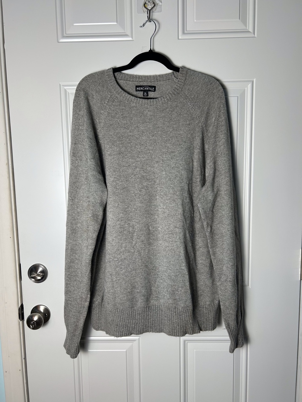 Men's J.Crew Mercantile Pullover Crewneck Sweater Light Gray XL Nylon/Lambswool